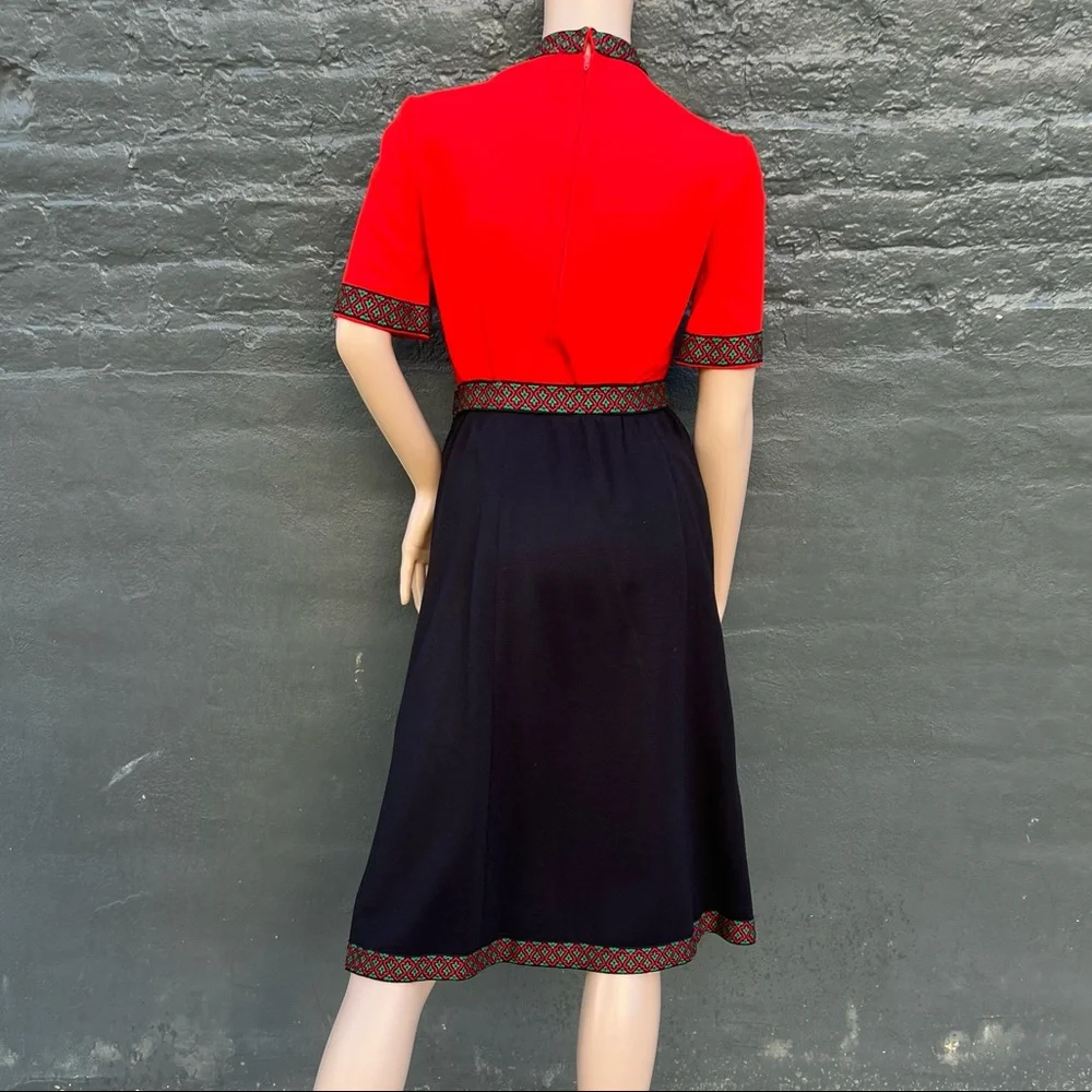 - Vintage Red Romper & Wrap Skirt Embroidered Edge Set! EUC!